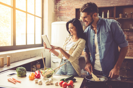 Young couple in kitchen